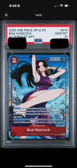 2025 ONE PIECE OP12 014 LEGACY OF THE MASTER BOA HANCOCK ALT ART PSA 10 GEM MINT - Image 1