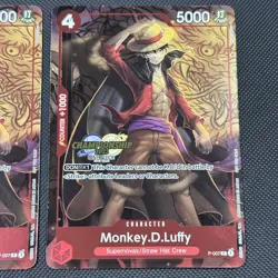 Monkey D. Luffy - Promo P-007 | Championship 2023 - One Piece TCG Card Game x 2 - Image 3