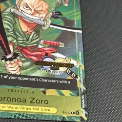 One Piece Card Game TCG - Roronoa Zoro (P-042) 2024 Championship English Card - Image 4