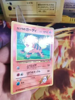 Pokemon Karte Card Blaines Growlithe Gym Corocoro Promo Gloss Wotc japanese Exc+ - Image 2