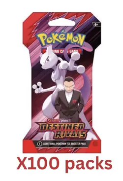 Pokemon TCG Destined Rivals Sleeved Booster Packs Lot Of 100 Factory Sealed New - Image 1