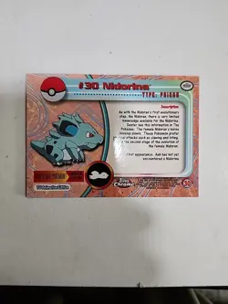 1999 Topps Pokemon TV Animation NIDORINA #30 Texture Holo Silver Foil Black Logo - Image 2