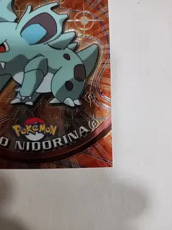 1999 Topps Pokemon TV Animation NIDORINA #30 Texture Holo Silver Foil Black Logo - Image 3