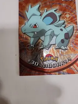 1999 Topps Pokemon TV Animation NIDORINA #30 Texture Holo Silver Foil Black Logo - Image 4