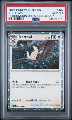 Pokemon 2024 S&V Promo Noctowl #127 Cosmos Holo PSA 10 **VERY LOW POP** - Image 1