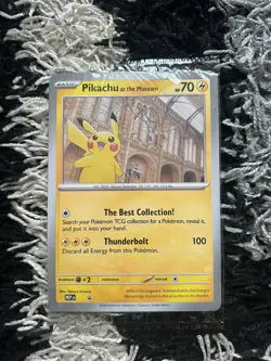Pokemon x Natural History Museum Pikachu At The Museum Jumbo Promo Card IN HAND - Image 1