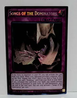 Songs of the Dominators Secret Rare 1st Edition ALIN EN078 Yu-Gi-Oh NM - Image 1