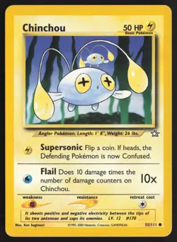 Pokemon TCG | Chinchou 55/111 | Common | Neo Genesis | Moderately Played - Image 2