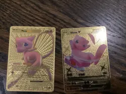 Four Gold Foil Mewtwo Ex/GX And Mew V/EX Pokemon Fan Art Cards - Near Mint - Image 3