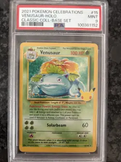 2021 Pokemon Celebrations Venusaur- Holo Classic Coll- Base -set PSA 9 15/102 - Image 1