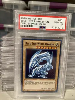 2010 Yu-Gi-Oh! Blue Eyes White Dragon DPKB-EN001 Super Rare PSA 10 GEM MINT - Image 1