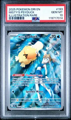 2025 POKEMON DRI EN-DESTINED RIVALS ILLUSTRATION RARE MISTY'S PSYDUCK PSA 10 - Image 1