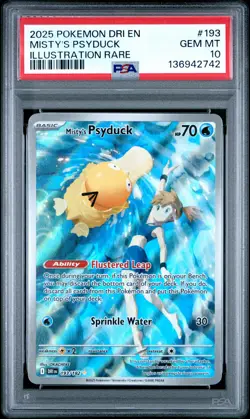 2025 POKEMON DRI EN-DESTINED RIVALS ILLUSTRATION RARE MISTY'S PSYDUCK PSA 10 - Image 1
