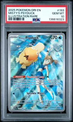 2025 POKEMON DRI EN-DESTINED RIVALS ILLUSTRATION RARE MISTY'S PSYDUCK PSA 10 - Image 1