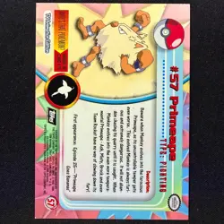 topps Pokemon TV Animation Edition Series 1 Rainbow Holo Foil #57 Primeape - Image 2