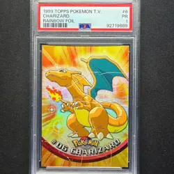 topps Pokemon TV Animation Edition Series Rainbow Holo Foil #06 Charizard PSA 1 - Image 1