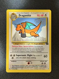 Pokemon Card Dragonite #5 RARE First Movie Stamped Black Star Promo WOTC English - Image 1