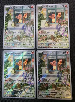 x4 Pokemon TCG Charmander 044 Holo Black Star Promo 2023 SVP Obsidian Flames - Image 1