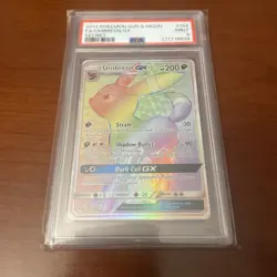 Pokemon TCG Umbreon GX 154/149 Sun Moon Base Set 2017 Secret Rainbow PSA 9 - Image 1