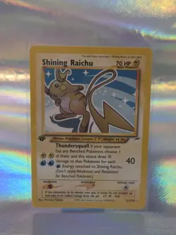 Pokemon TCG 1st Edition Shining Raichu Neo Destiny Holo Card 111/105 Secret Rare - Image 1