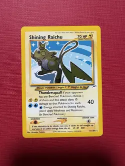 Pokemon TCG Shining Raichu Card Neo Destiny 111/105 - Image 1