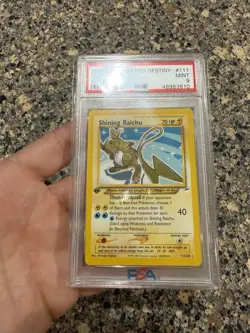 Pokemon TCG Shining Raichu Card Neo Destiny 111/105 1st Edition PSA 9 - Image 1