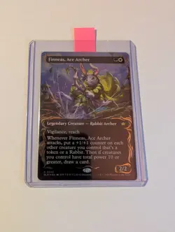 Finneas, Ace Archer (Borderless) (Raised Foil) -Foil Near Mint MTG Bloomburrow - Image 1