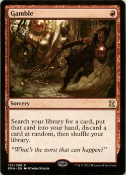 2016 Magic the Gathering MTG #132 Gamble - Sorcery - Image 1