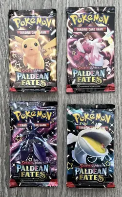 Pokemon: SV Paldean Fates- 4 Booster Pack Art Set- New/Factory Sealed - Image 1