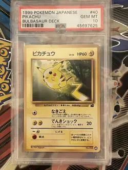 1999 Pokemon Japanese #40 Pikachu Bulbasaur Deck PSA 10 GEM Mint - Image 1