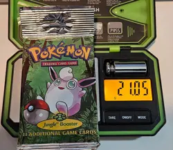 Wigglytuff 1999 Pokemon Sealed Jungle Booster Pack weight is +/- 4/5 grams 742818061384 - Image 1