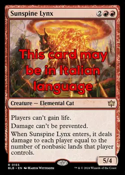 MTG SUNSPINE LYNX EXC - LINCE DORSO SOLARE 155 - BLB - MAGIC - Image 1