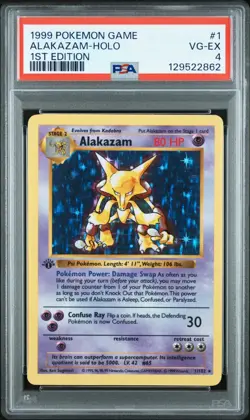 Alakazam Holo Rare PSA 4 Pokemon Base Set 1st Edition 1/102 - Image 1
