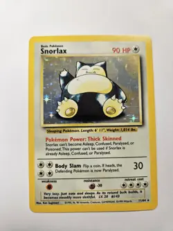 1999 Pokemon Jungle Snorlax #11 Holo No Symbol Error 11/64 - Image 1