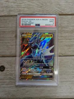 PSA 9 Graded Dialga GX Ultra Prism 2018 Pokemon Sun & Moon #100 - Image 1