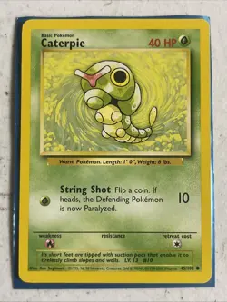 4TH PRINT CATERPIE - 45/102 - Base Set - 4th Print - 1999-2000 - Pokemon Card - - Image 1