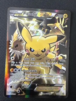 Pokemon TCG: Pikachu EX XY124 Full Art Holo XY Black Star Promo MP - Image 1