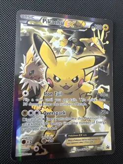 Pokemon TCG: Pikachu EX XY124 Full Art Holo XY Black Star Promo MP - Image 2