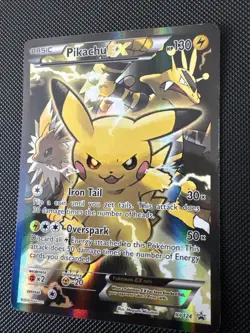 Pokemon TCG: Pikachu EX XY124 Full Art Holo XY Black Star Promo MP - Image 3