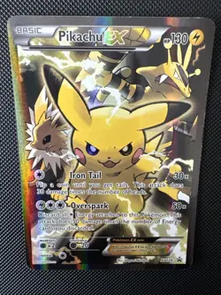 Pokemon TCG: Pikachu EX XY124 Full Art Holo XY Black Star Promo MP - Image 4