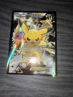 Pokemon TCG Pikachu EX XY124 BLACK STAR PROMO Full Art Holo NM Ungraded - Image 1