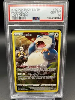 PSA 10 Snorlax TG10/TG30 Swsh11 Trainer Gallery Holo Lost Origin Pokemon TCG - Image 1