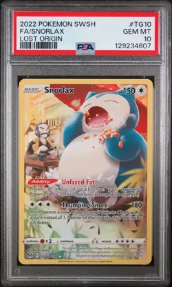 PSA 10 Snorlax TG10/TG30 Swsh11 Trainer Gallery Holo Lost Origin Pokemon TCG - Image 1