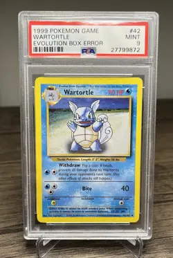 1999 Pokemon Game Wartortle EVOLUTION BOX ERROR #42 PSA Mint 9 Low Pop 104 RARE - Image 1