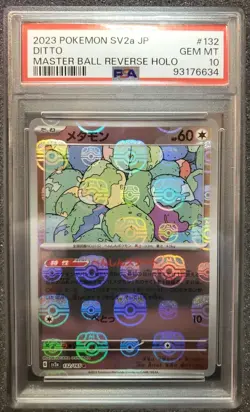2023 Pokemon Ditto 132/165 Master Ball Reverse Holo SV2a Japanese 151 PSA 10 Gem - Image 1