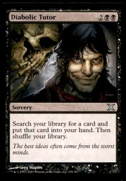 Diabolic Tutor LP Light Play Tenth Edition MTG [8914] - Image 1