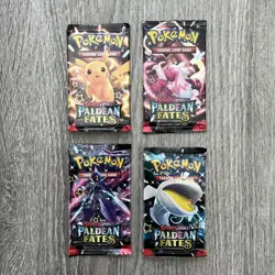 Pokemon: SV Paldean Fates- 4 Booster Pack Art Set- New/Factory Sealed - Image 1
