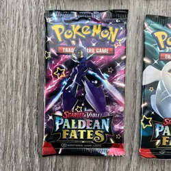 Pokemon: SV Paldean Fates- 4 Booster Pack Art Set- New/Factory Sealed - Image 4