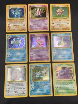Vintage Pokemon Cards Holo Rare Lot WOTC Era Only - Mewtwo, Vaporeon, Machamp - Image 1
