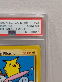 Surfing Pikachu Promo #28 PSA 10 Pokemon Graded Card Black Star Promo League #B - Image 4